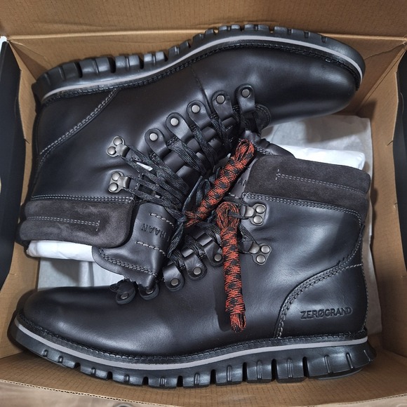 Cole‎ Haan Mens ZeroGrand Leather Waterproof Hiking Boots Size 7.5 W NEW - Picture 1 of 15